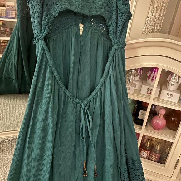 Free People Teal Maxi Dress with Tassel Accents - Picture 6 of 8